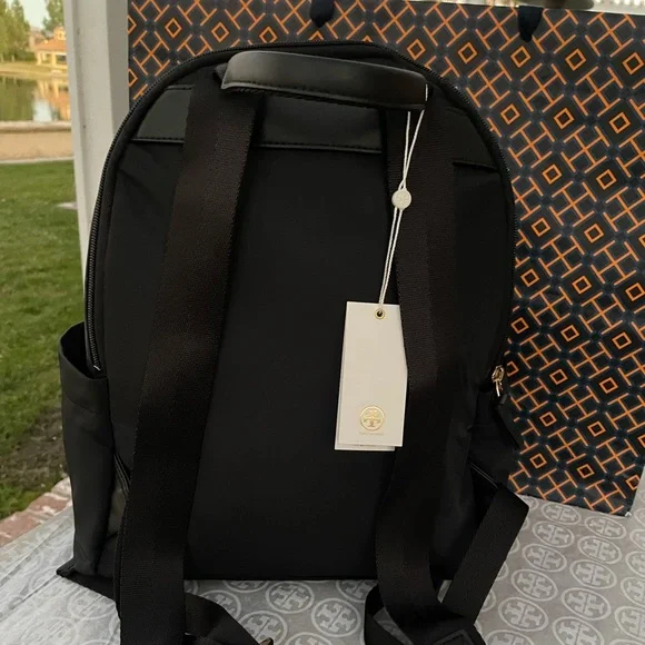 NWT tory burch ella nylon backpack in black 88368 - Picture 4 of 11